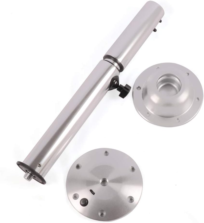 Table Pedestal Stand Seven Adjustable Height (22-28Inch) Table Pedestal Stand Base Portable Bar Stand Restaurant Table Bases for Marine Boat Yacht Caravan Motorhome Workroom(Silver)