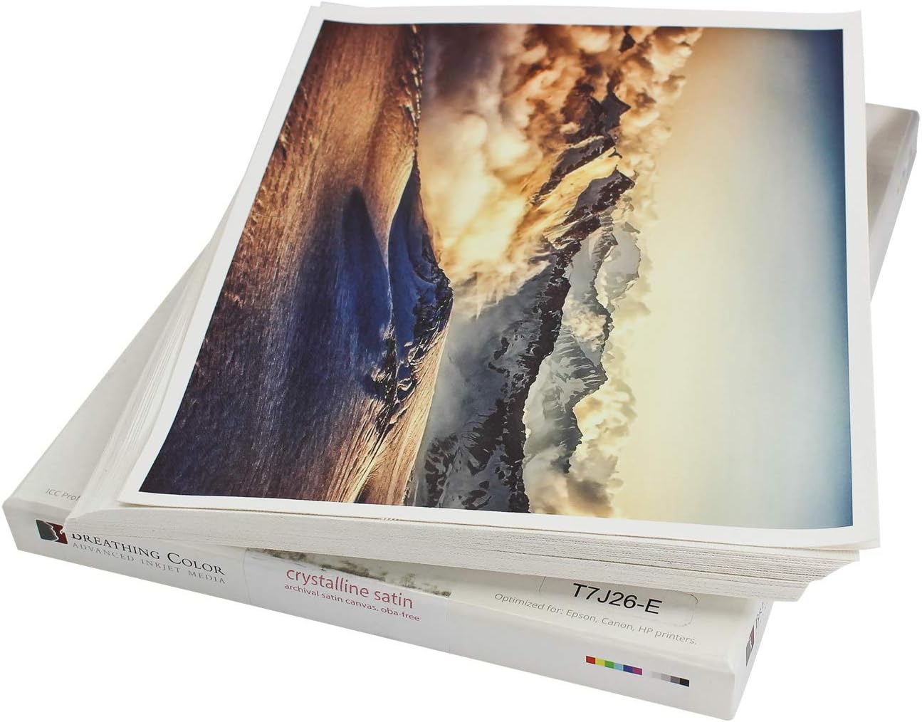 Crystalline Satin Bright White, Poly-Cotton Inkjet Canvas 8.5in x 11in, 25 Sheets Makes Color and Contrast Art Pop With Its Exquisite Satin Finish Pack of 2