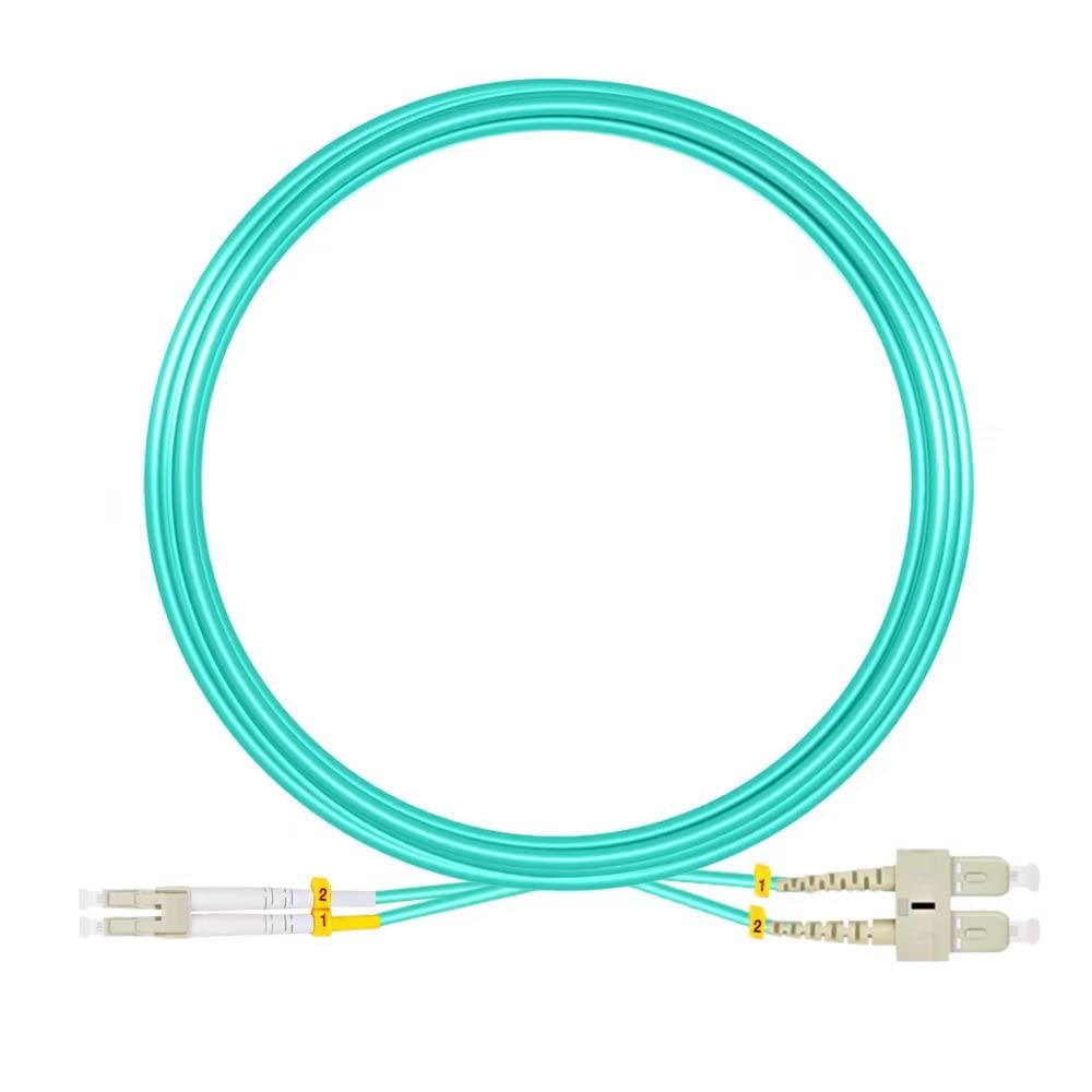 SC LC Fiber Patch Cables OM4 40m(131ft) MMF Multimode Duplex - SC to LC Fiber Optic Cable - Options 0.2m~60m - 50/125μm 40G/100G LSZH - RamboCables Pack of 2