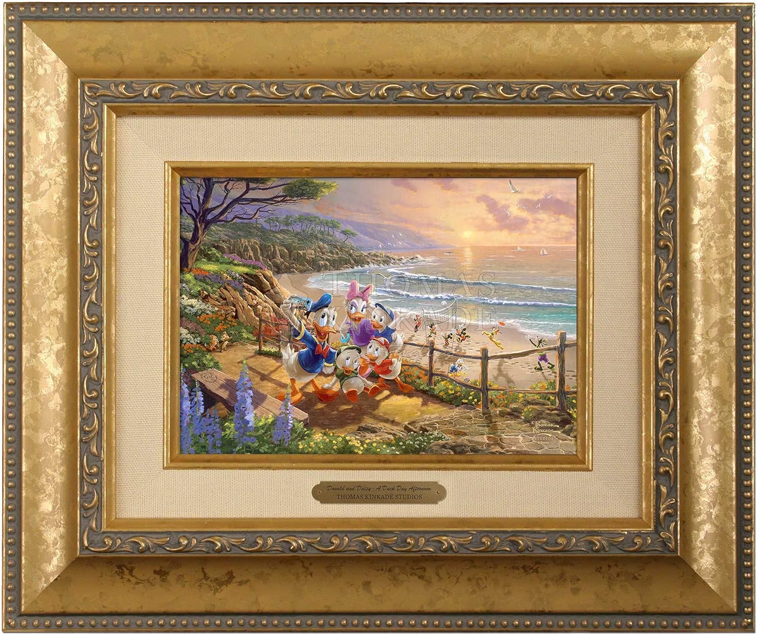 Thomas Kinkade Studios Donald and Daisy - A Duck Afternoon 5 x 7 Brushwork Gold Frame Pack of 2
