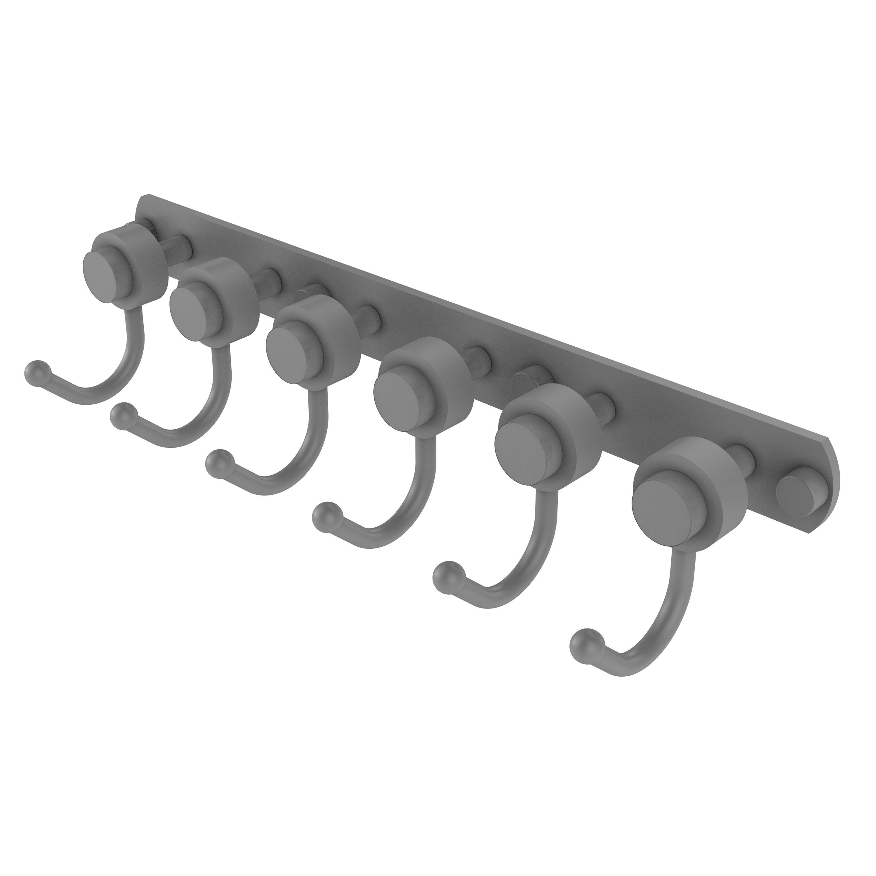 Mercury Collection 6 Position Tie and Belt Rack - Matte Gray / Smooth