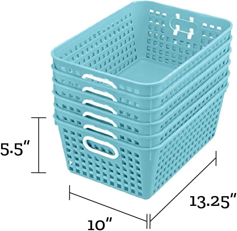 Really Good Stuff Multi-Purpose Plastic Storage Baskets for Classroom or Home Use - Stackable Mesh Plastic Baskets with Grip Handles 13