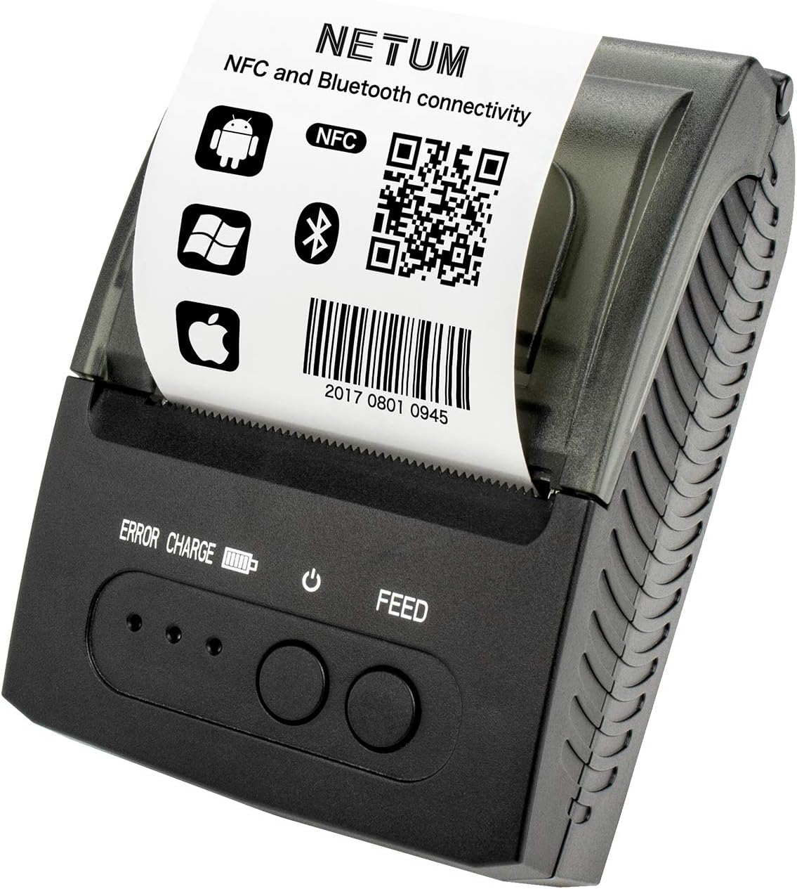 NETUM Bluetooth Receipt Printer, Portable 58mm Mini Thermal Pos Printer, Compatible with Android/Windows Pack of 2