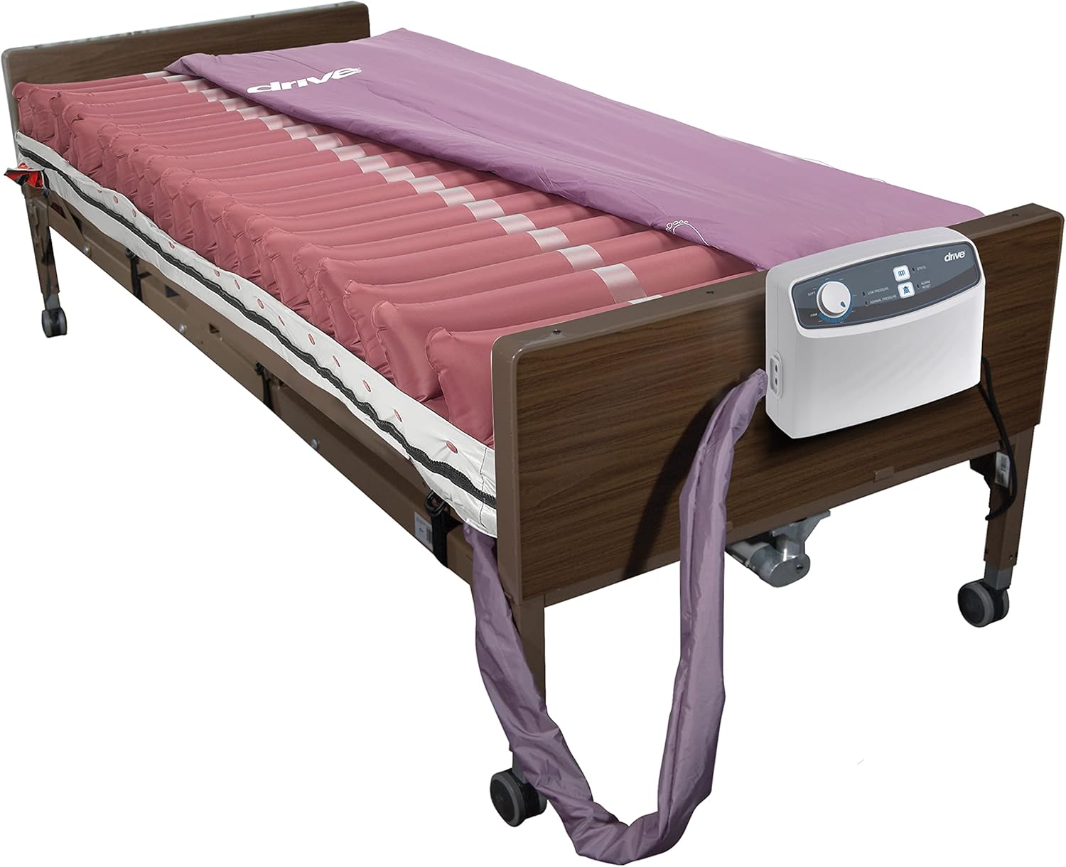 Drive Medical Med Aire Low Air Loss Mattress Replacement System with Alternating Pressure, Dark Purple, 8
