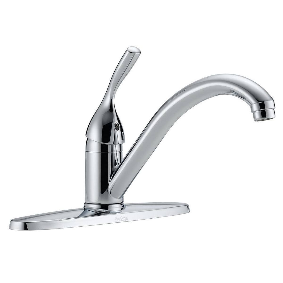 Delta Chrome, Low Arc, Kitchen Sink Faucet, Manual Faucet Activation, 1.8 GPM 100-DST