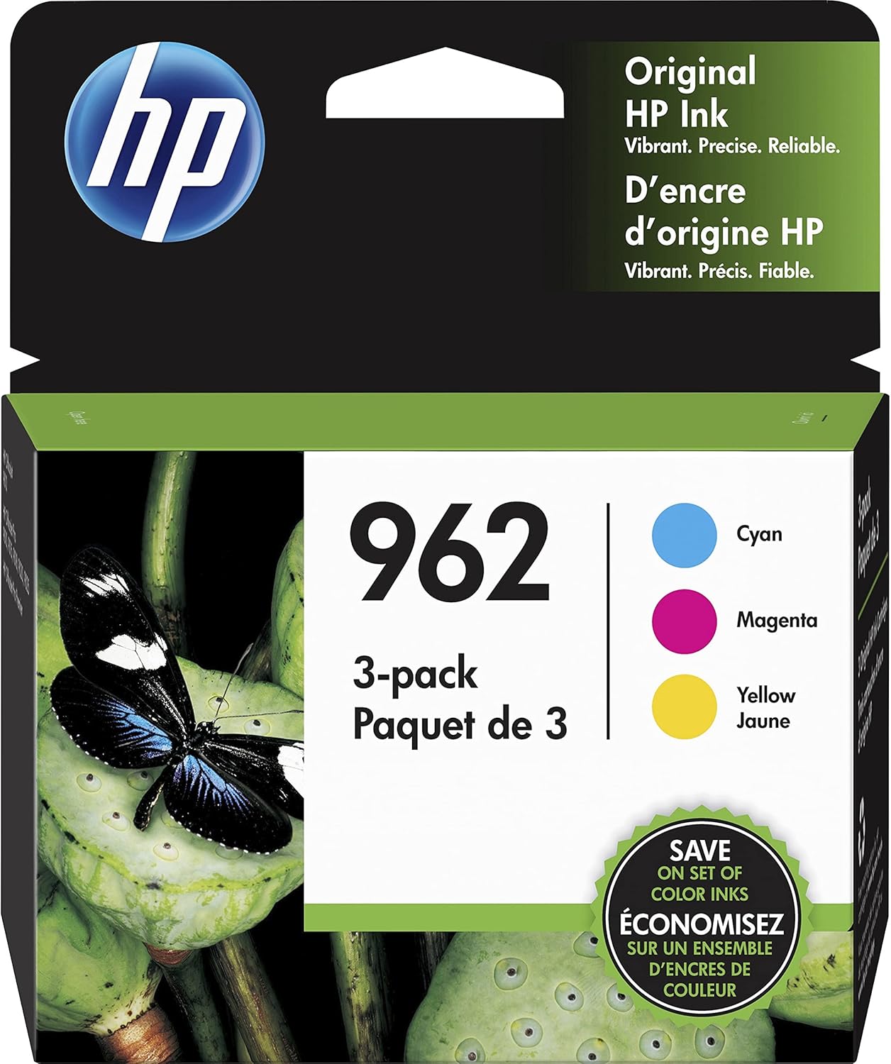 Original HP 962 Cyan, Magenta, Yellow Ink Cartridges (3-pack) | Works with HP OfficeJet 9010 Series, HP OfficeJet Pro 9010, 9020 Series | Eligible for Instant Ink | 3YP00AN Pack of 2
