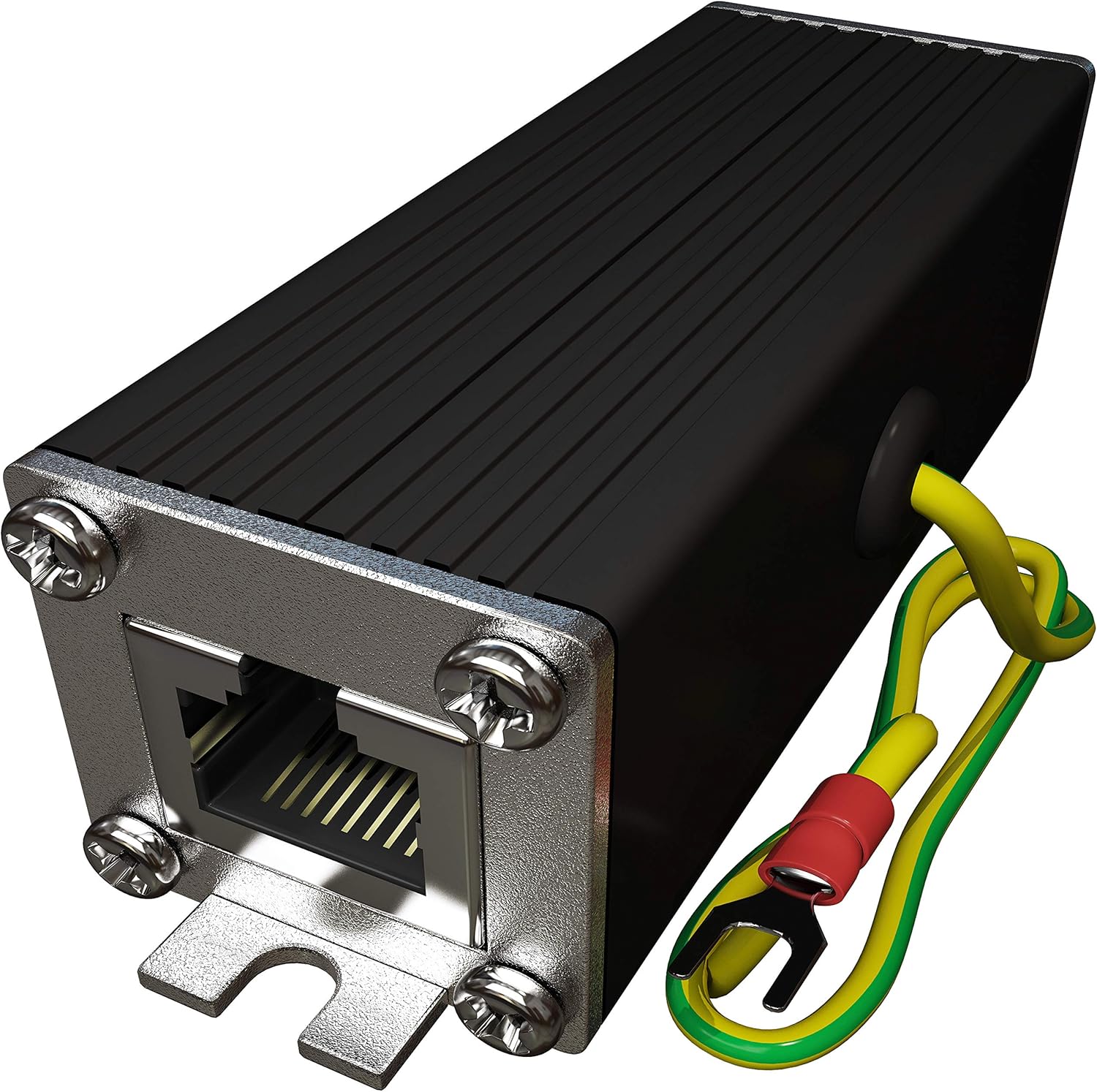 Ethernet Surge Protector (10 Pack) PoE+ Gigabit - Gas Discharge Tube for Full Protection -Mounting Flange- RJ45 Lightning Suppressor- LAN Network CAT5/CAT6 Thunder Arrestor -1000 Mbps- Tupavco TP302