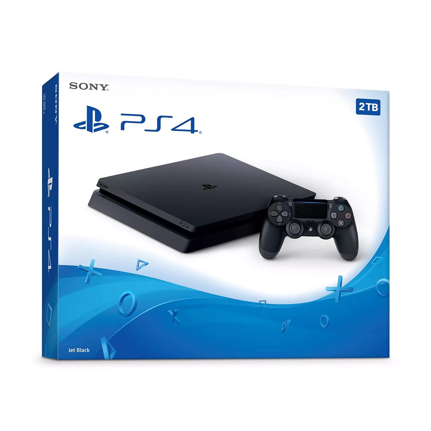 Playstation 4 Slim Seyted Upgraded 2TB Console with Wireless Controller, Jet Black