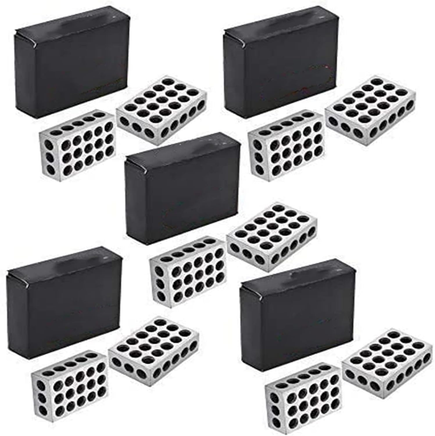 5 Matched Pairs Precision Steel 1 x 2 x 3 Inch Blocks 23 Holes .0002