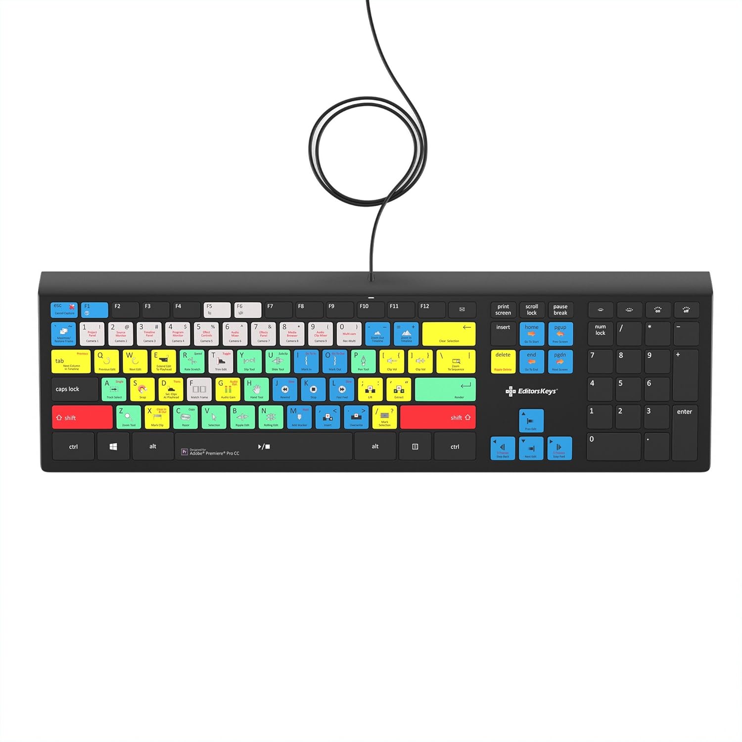 Adobe Premiere Pro CC Keyboard | Backlit PC Windows Edition | Editors Keys Shortcut Keyboard