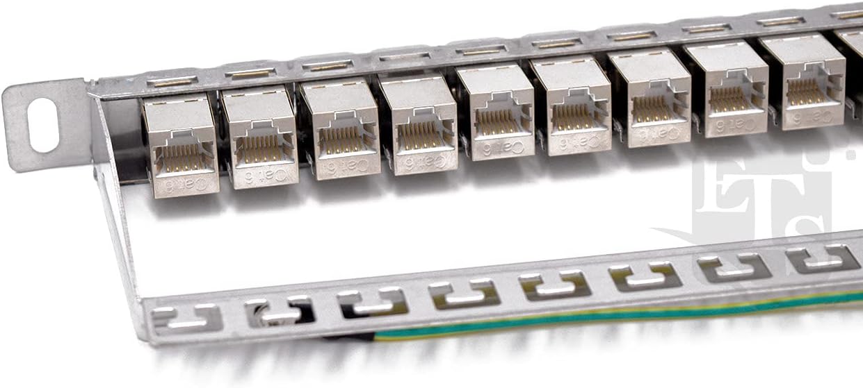 ETS 24 Port CAT6 Half U in Line Pass Through Keystone Coupler STP High Density Patch Panel Pack of 2