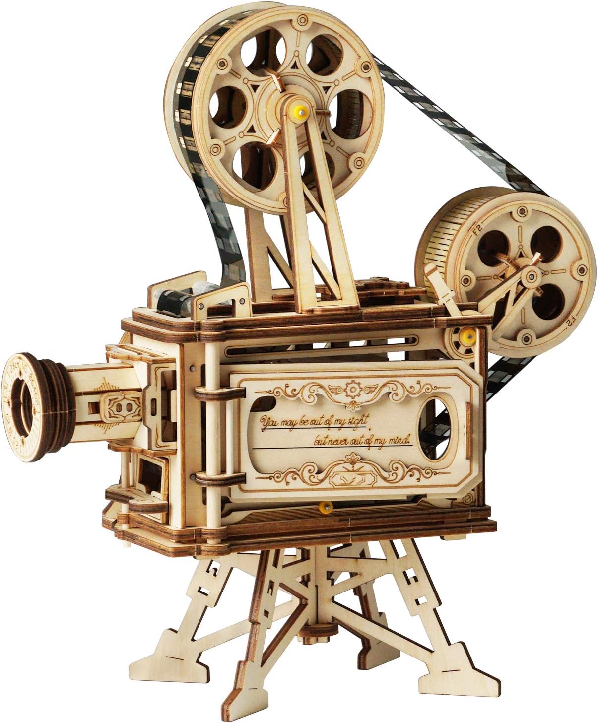 Rowood 3D Wooden Puzzle Toy for Adults, Handheld Film Projector Craft Kit - Vitascope Pack of 2