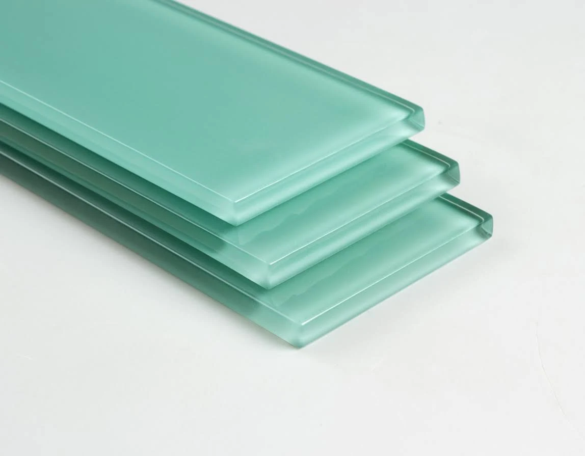 WS Tiles 3x22 x 9x22 Glass Mosaic Subway Tile, Backsplash for Kitchen and Bathroom - 5 Square Feet per Carton - Light Teal 5 sqf