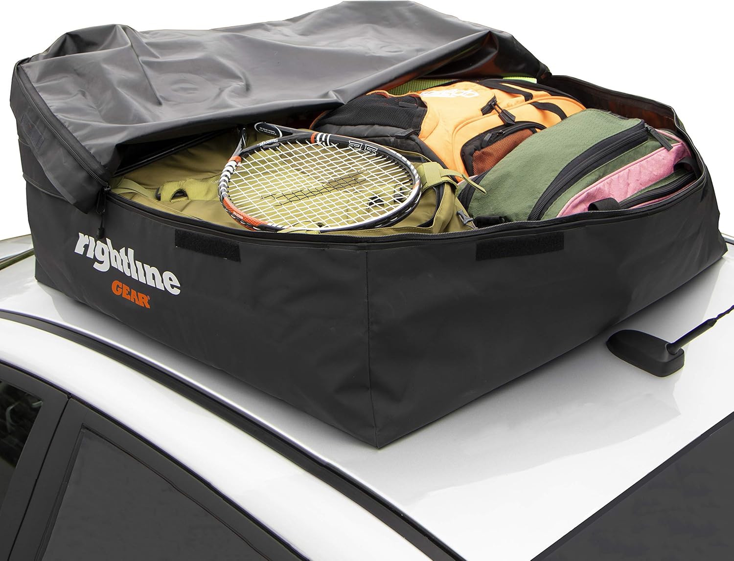 Rightline Gear Range Jr Car Top Carrier, 10 cu ft Sized for Compact Cars, Weatherproof +, Attaches With or Without Roof Rack Pack of 2