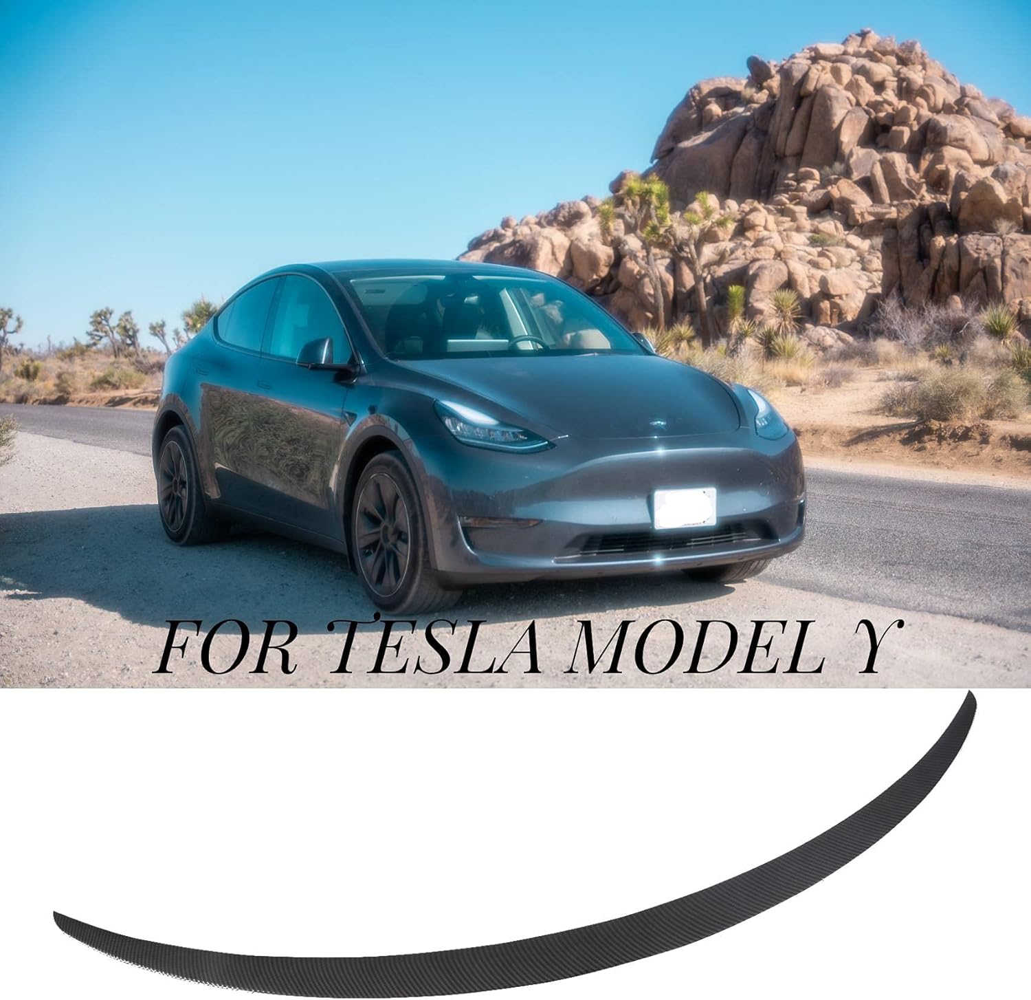 DOLKSN 2021 New Tesla Model Y Spoiler OEM Style Wings for 2020 2021 Tesla Model Y Rear Trunk Spoiler Lip Tail Wing Rear Trunk Lid.（Matte Black）