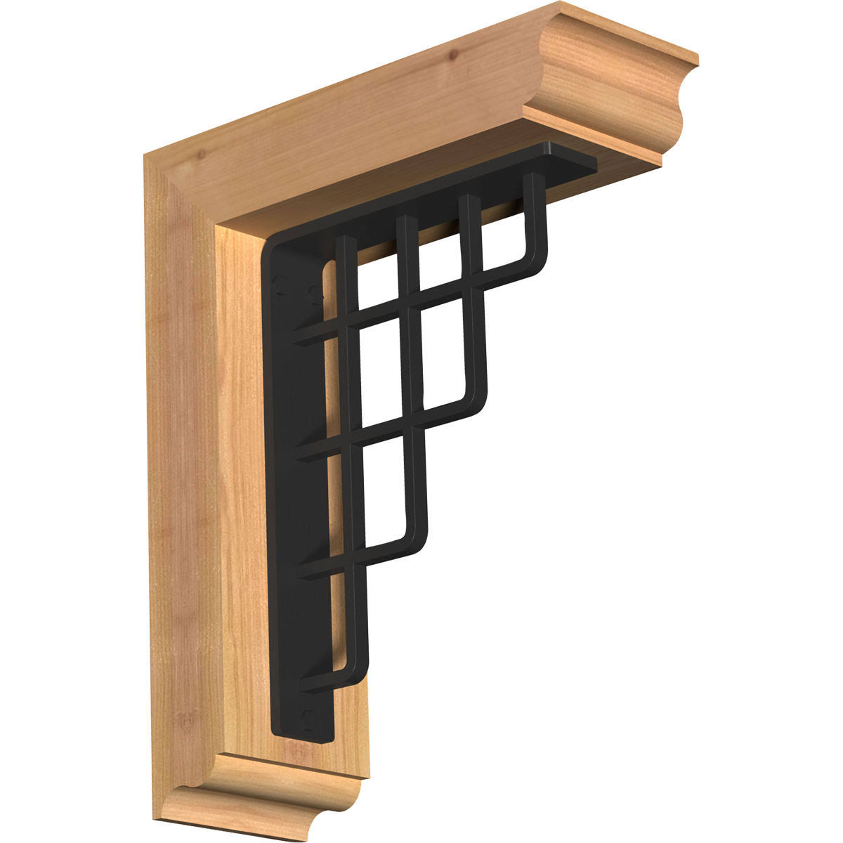 Ekena Millwork 3 1/2x22W x 11 1/2x22D x 14x22H Diane Traditional Ironcrest Smooth BRACKET, Western Red Cedar (1 1/2x22W x 7 1/2x
