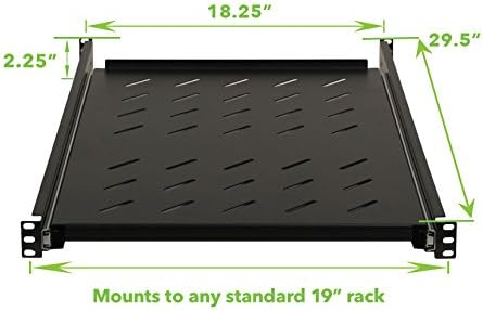 NavePoint Sliding Rack Vented Server Shelf 1U 19 Inch 4 Post Rack Mount 29.50 Inches (750mm) Deep