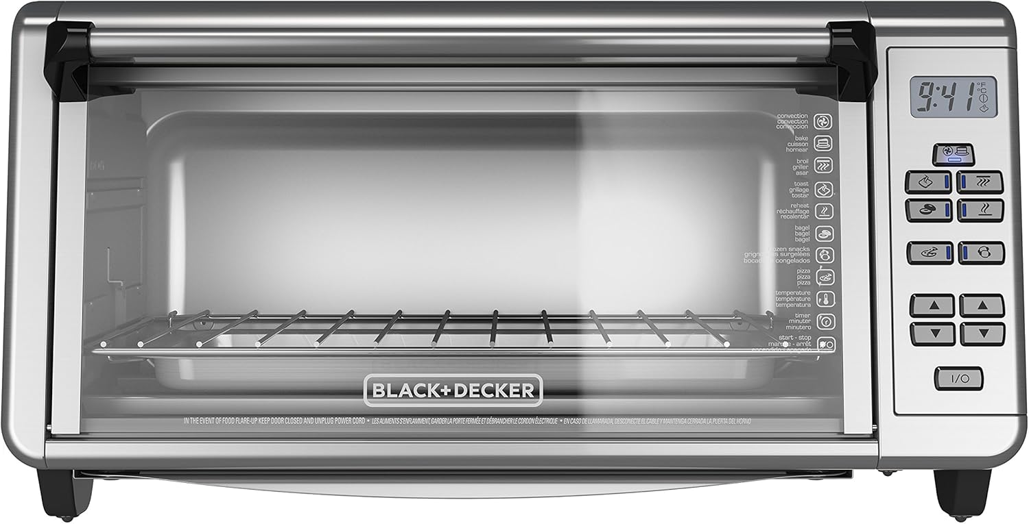 Black+Decker TO3290XSBD Toaster Oven, 8-Slice, Stainless Steel