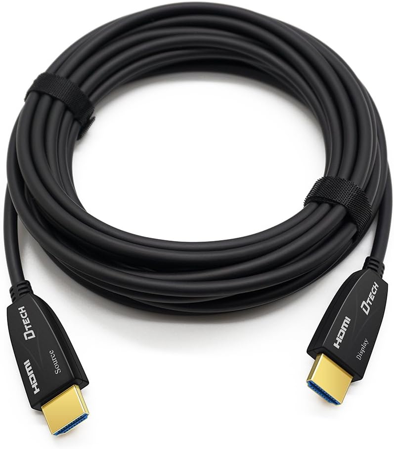 DTECH 25 Feet Fiber Optic HDMI Cable 4K 60Hz 18Gbps HDR 444 422 420 Sub-sampling High Speed in-Wall Rated (8 Meter, Black)