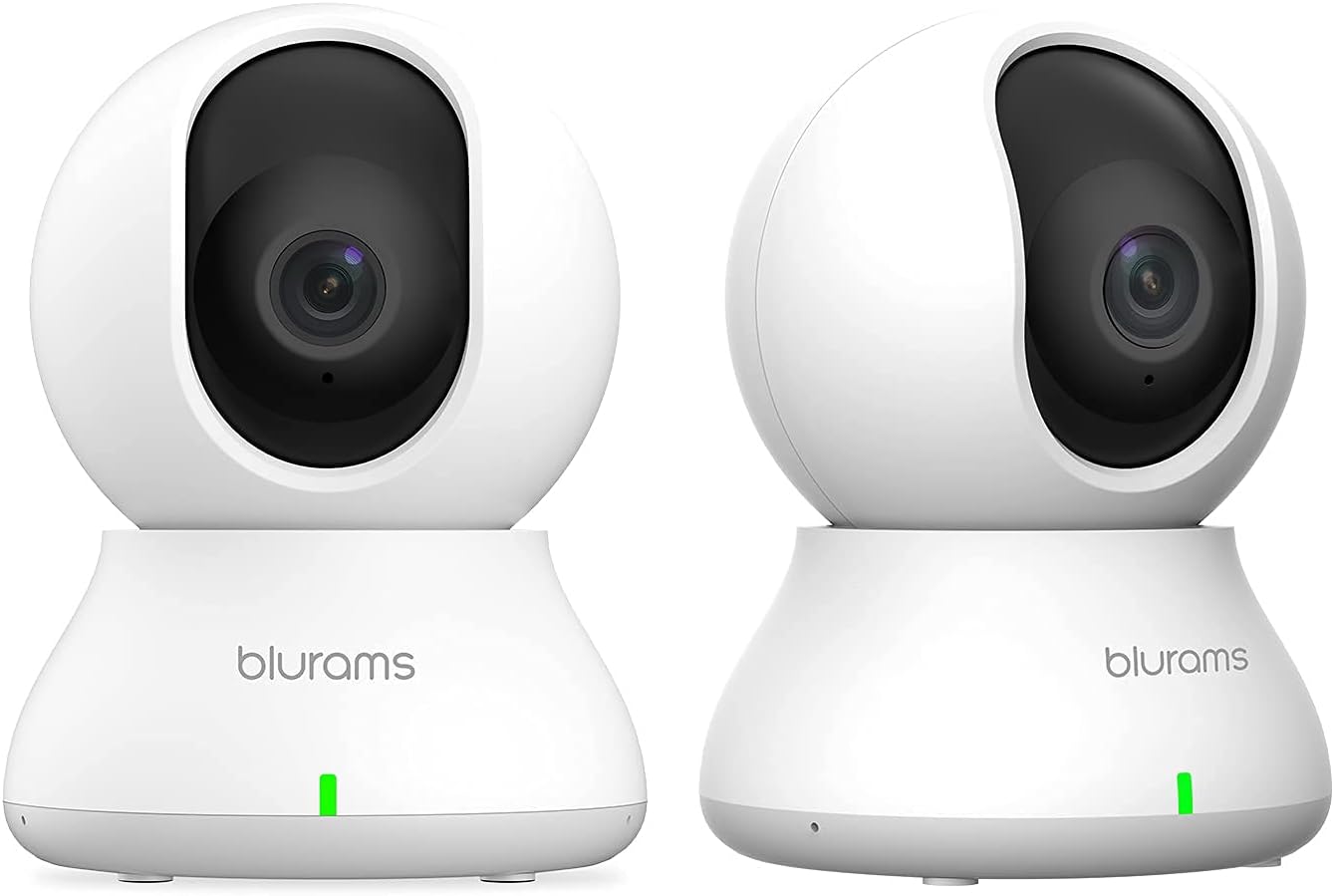 2K Indoor Security Camera 2 Pack, blurams WiFi Dome Camera Pet/Nanny Camera Baby Monitor w/Two-Way Audio | Sound/Person Detection | IR Night Vision | Cloud&Local Storage | Compatible with Alexa