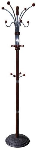 SQF Moden 6 Foot Wood and Chrome Coat Rack (Cherry)