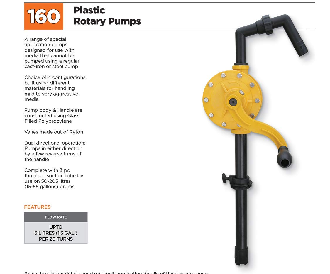 Groz 44144 Rotary Chemical Pump, Made for Alcohols, Ketones, and Acetone