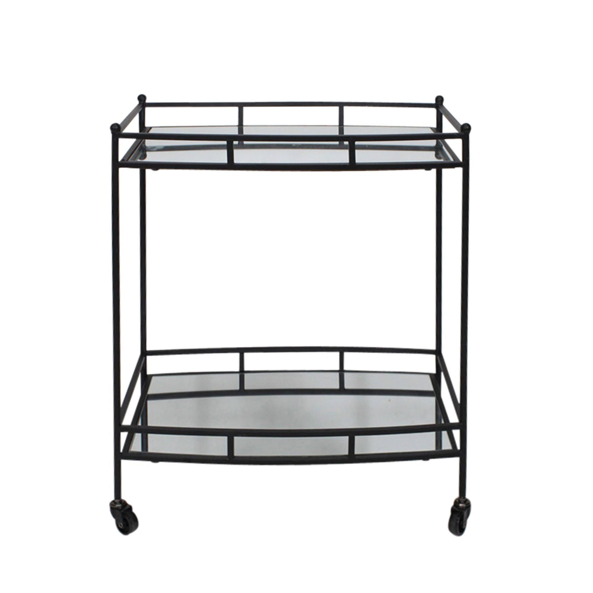 Metal 28x22 2 Tier Bar Cart, Black - Sagebrook Home 14690-01