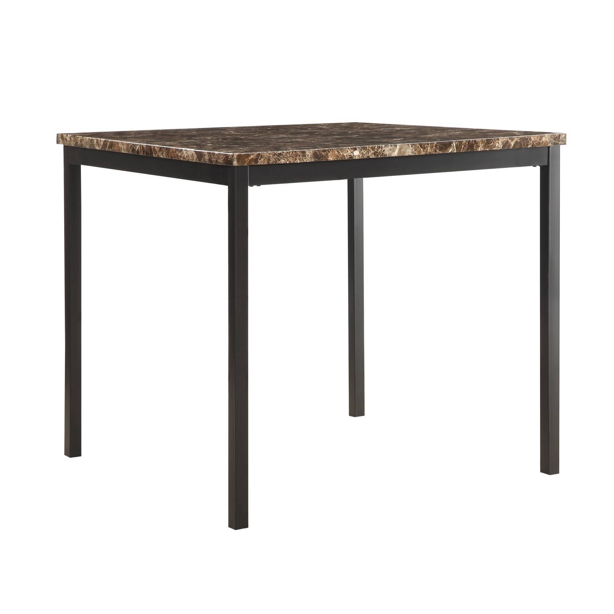 36x22 DeVoe Square Counter Height Dining Table Marble Brown/Black - Inspire Q