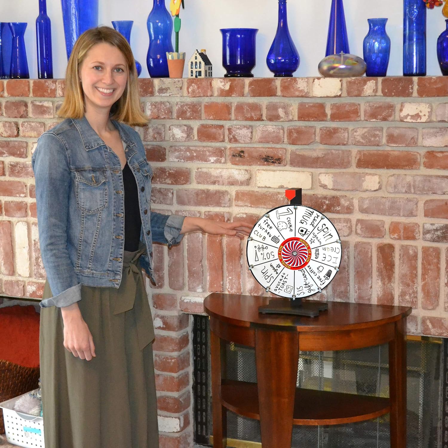 Whirl of Fun Prize Wheel 12 Inch-Whiteboard Tabletop Spinning Wheel with Stand, 10 Slots, Customize, Made in USA Pack of 2