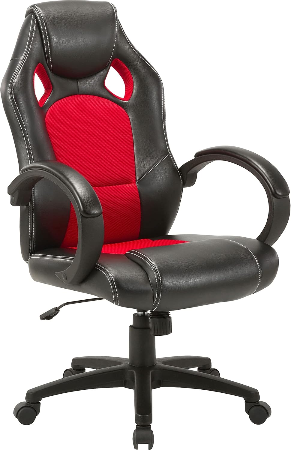 Lorell High-Back 2-Color Economy Gaming Chair, Black/Red