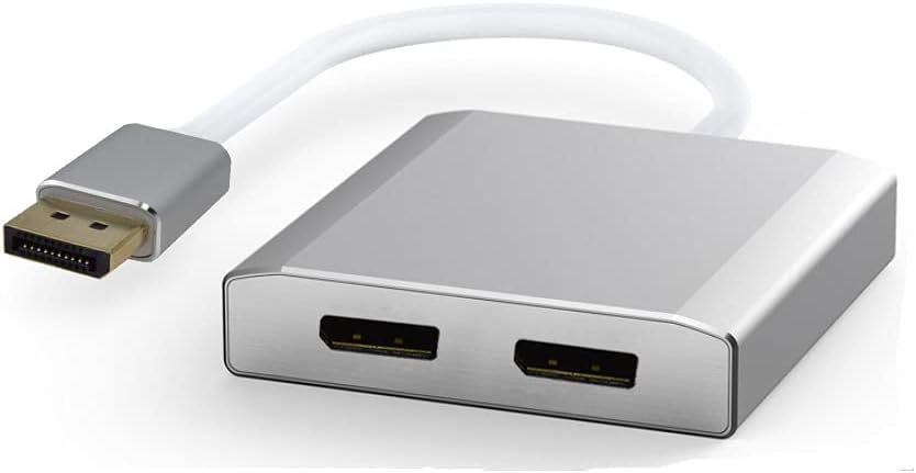 WJESOG Displayport to Dual Displayport MST Hub DP to 2 DP Splitter Multi Stream Transport Hub, for Windows Pack of 2