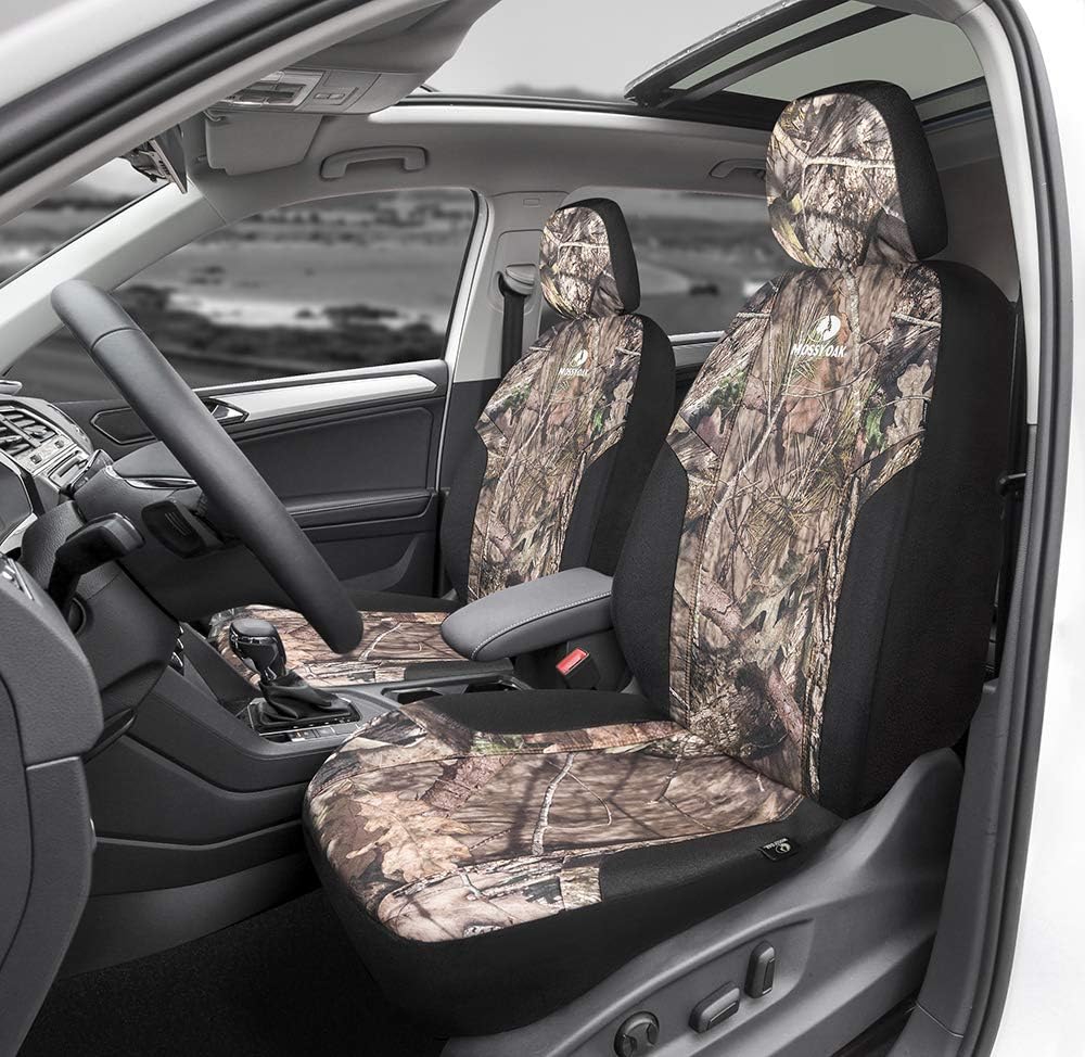 Mossy Oak Low Back Camo Seat Covers, Airbag Compatible, Universial Fit, Fit Most Bucket Seats - Made with Premium Rip-Stop Oxford Fabric - Official Licensed Product