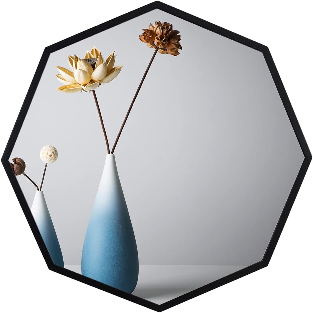 Wall Mirror for Bathroom Metal Framed Modern Wall Mirrors,Square Black 31.9x31.9IN