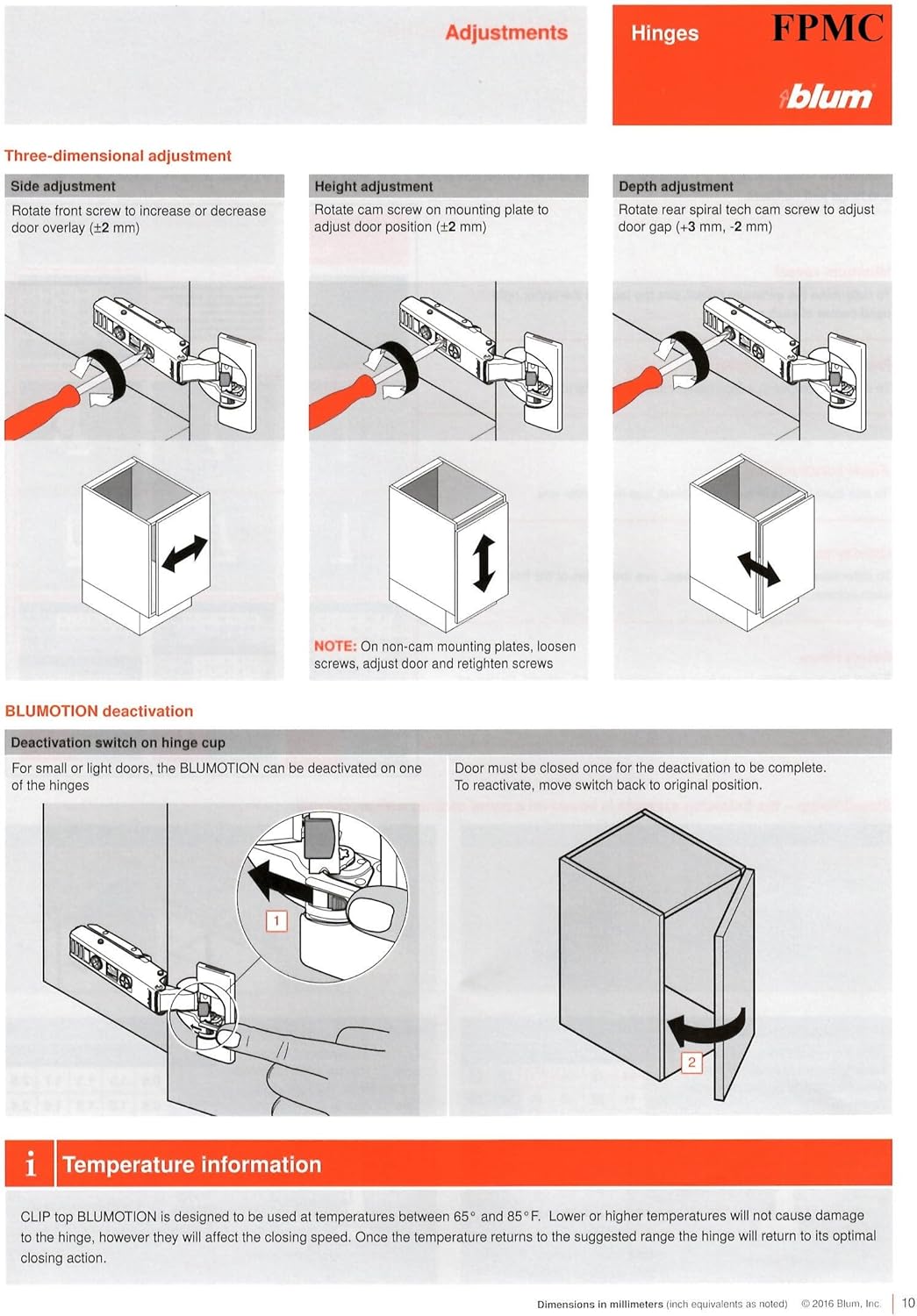 Blum CLIP top BLUMOTION Soft-Close Hinges, 110 degree, Self closing, Face Frame, with Mounting Plates (Inset - 4 pack)