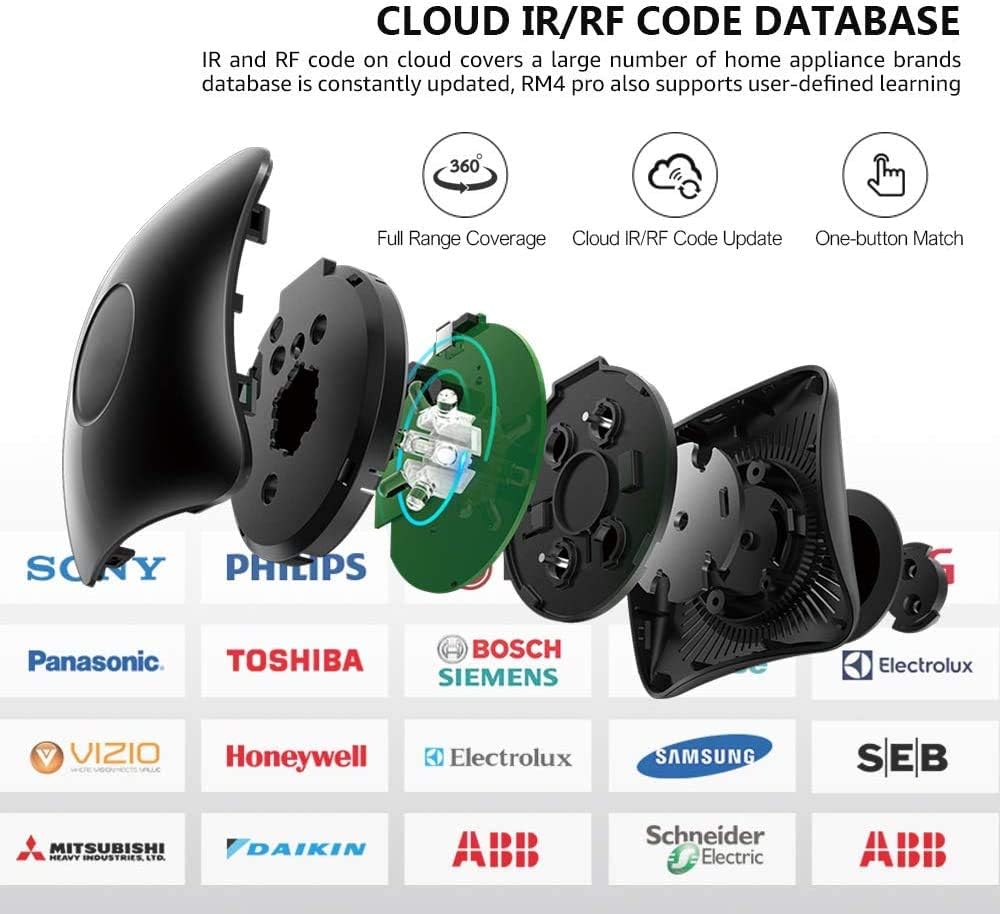 Broadlink WiFi Smart Home Hub RM Mini 3 IR Automation Learning Universal Remote Control Compatible with Alexa Pack of 2