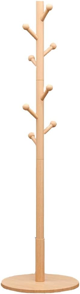 COAT RACK Solid Wood, 8 Hooks - Easy Assembly - Freestanding, Hallway/Entrance Hanger (Color : Brown-1)