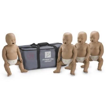 4-Pack of Infant CPR Manikins with Compression Rate Monitors by Prestan, Dark Skin Tone PP-IM-400M-DS