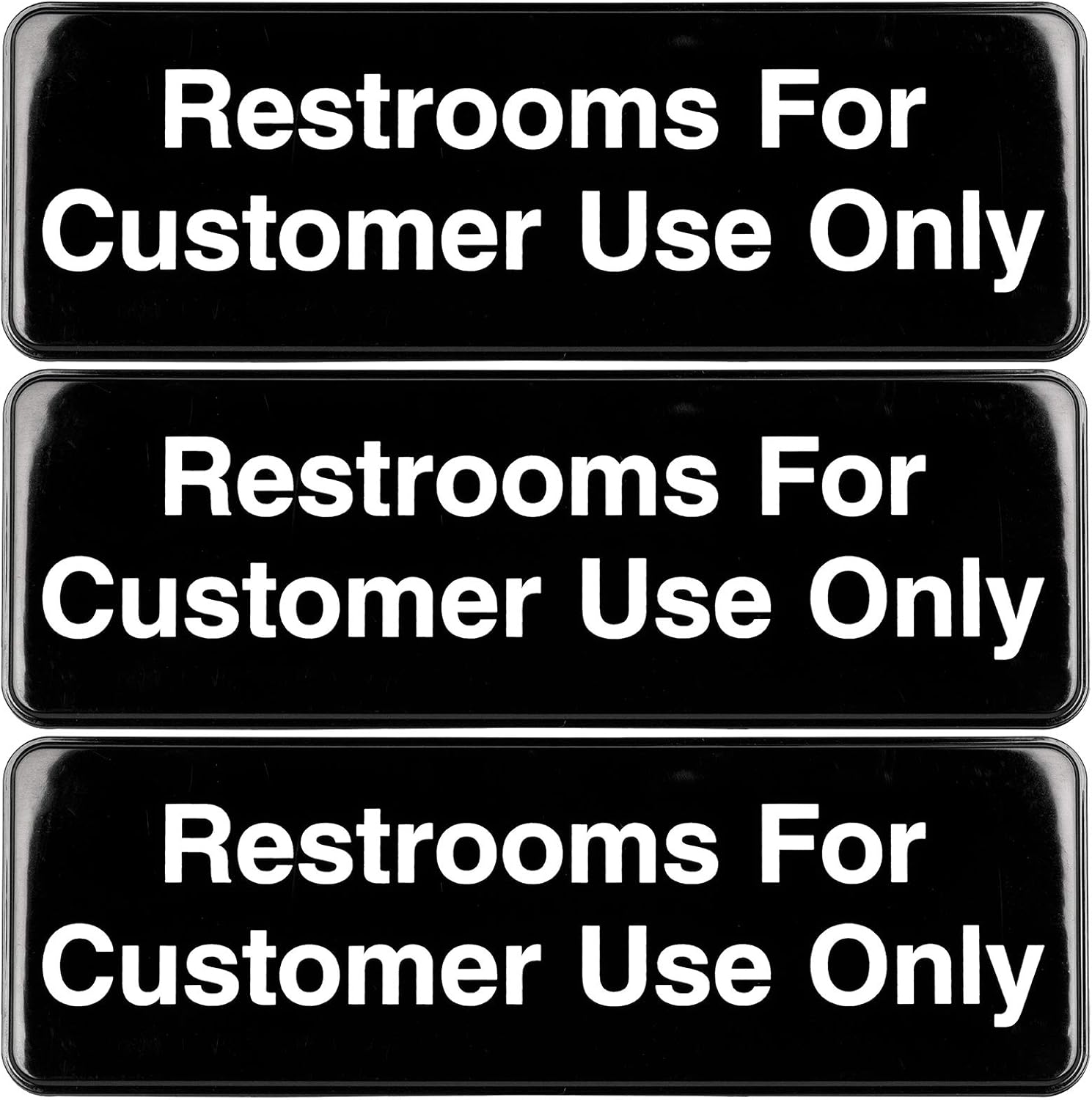 Excello Global Products Restrooms for Customer Use Sign: Easy to Mount Informative Plastic Sign with Symbols 9