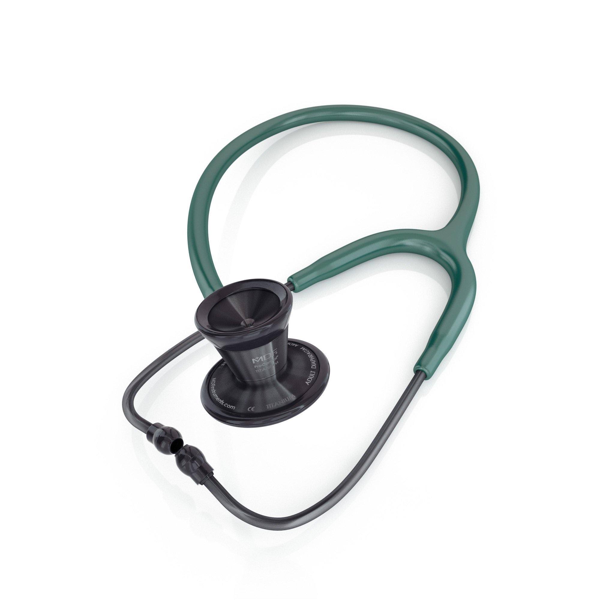 MDF ProCardial Stethoscope Titanium Adult - Green/Blackout
