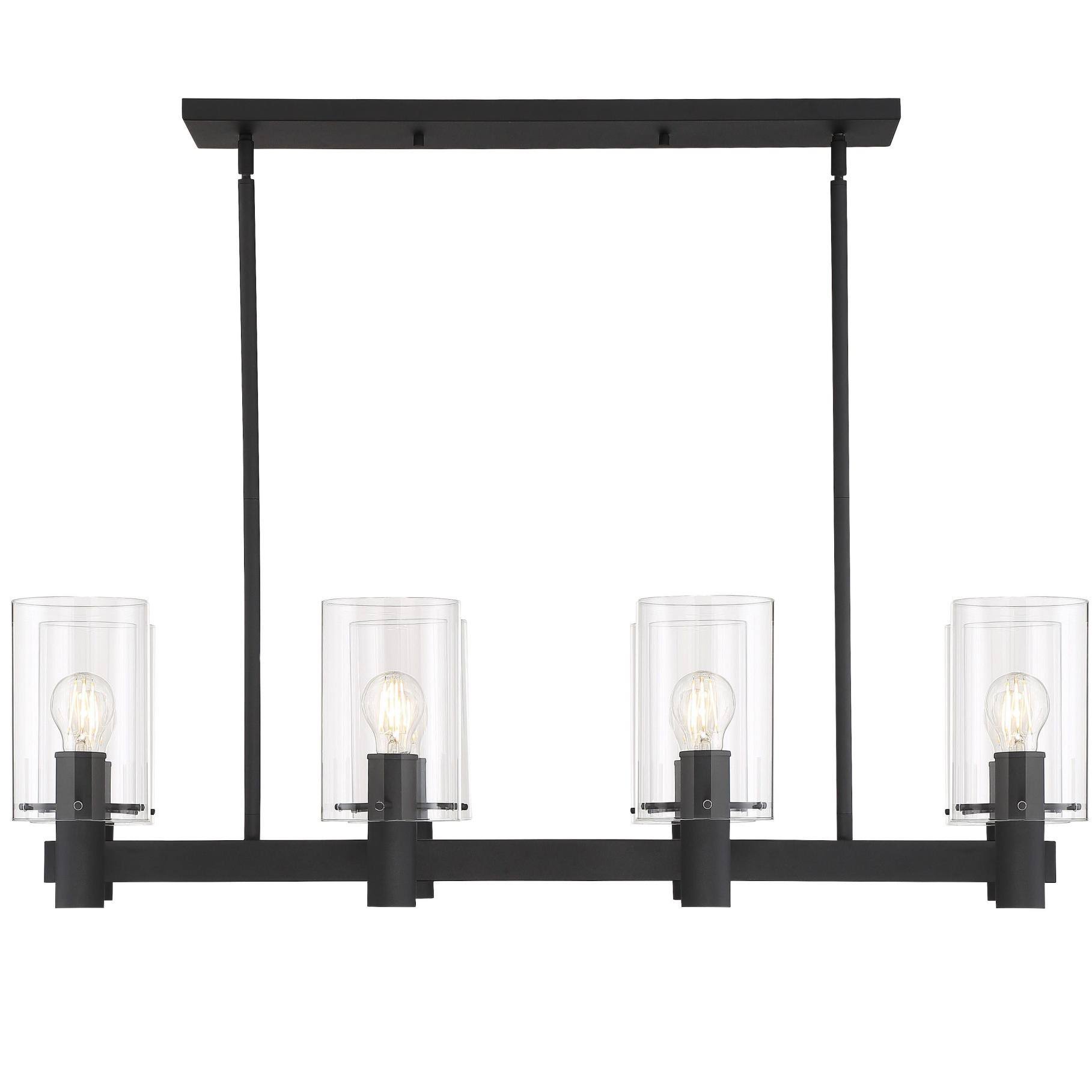 Park Harbor PHPL3048 Andreo 8 Light 40x22 Wide Linear Chandelier - Textured Black