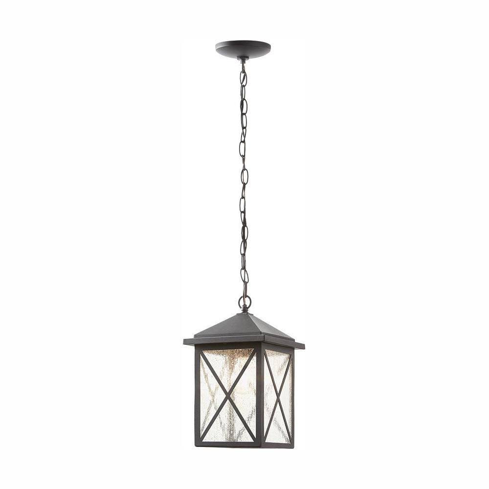 Home Decorators Collection Wythe Black 1-Light Outdoor Hanging Lantern