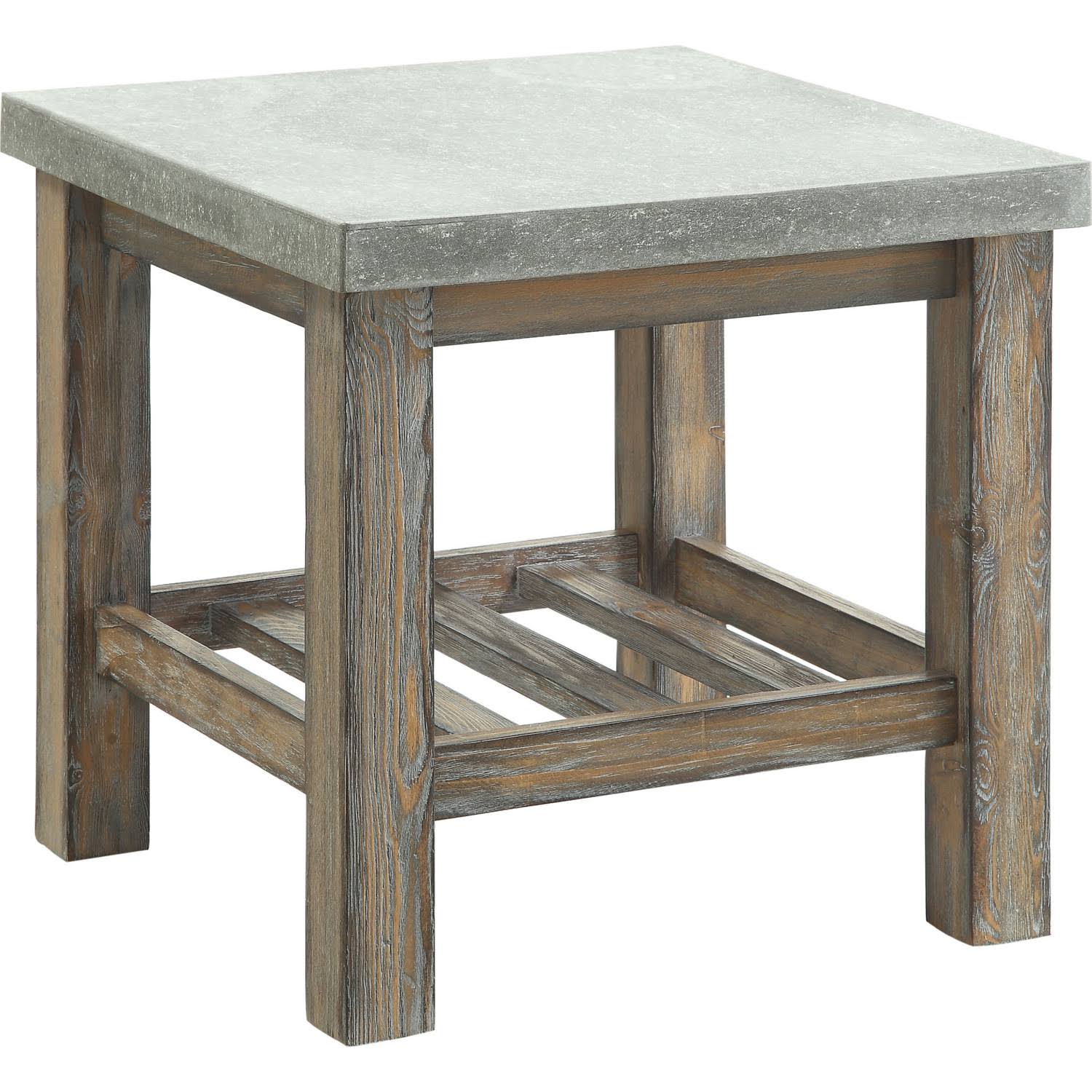 Acme Furniture 81591 Dustin Concrete Gray u0026 Salvage Oak End Table