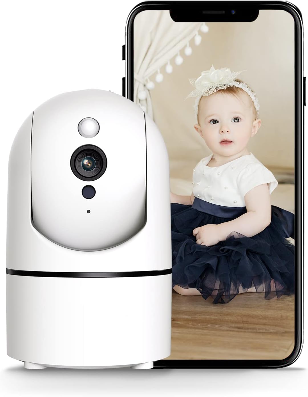Indoor Camera, 1080P Pet Camera with Motion and Sound Detection, Pan/Tilt/Zoom WiFi Camera with Night Vision, 2-Way Audio & Cloud Services for Baby Monitor Home Security Camera Pack of 2