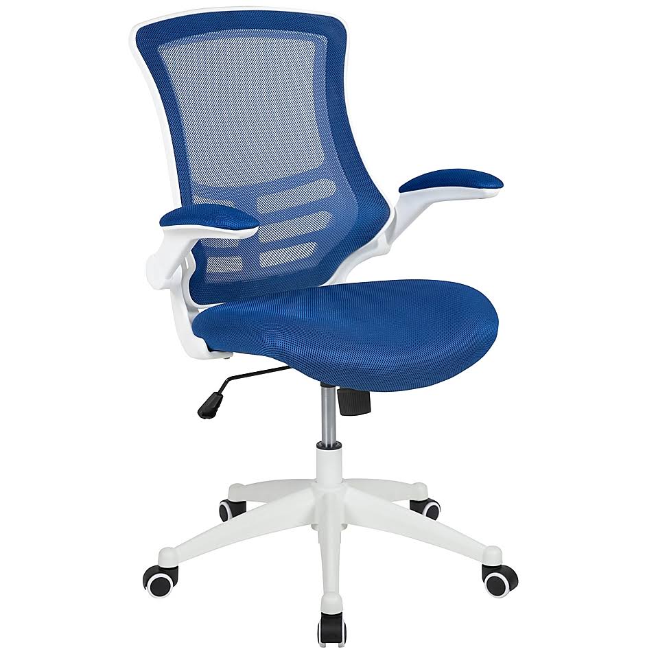 Flash Furniture Mid-Back Mesh Office Chair in Blue/White