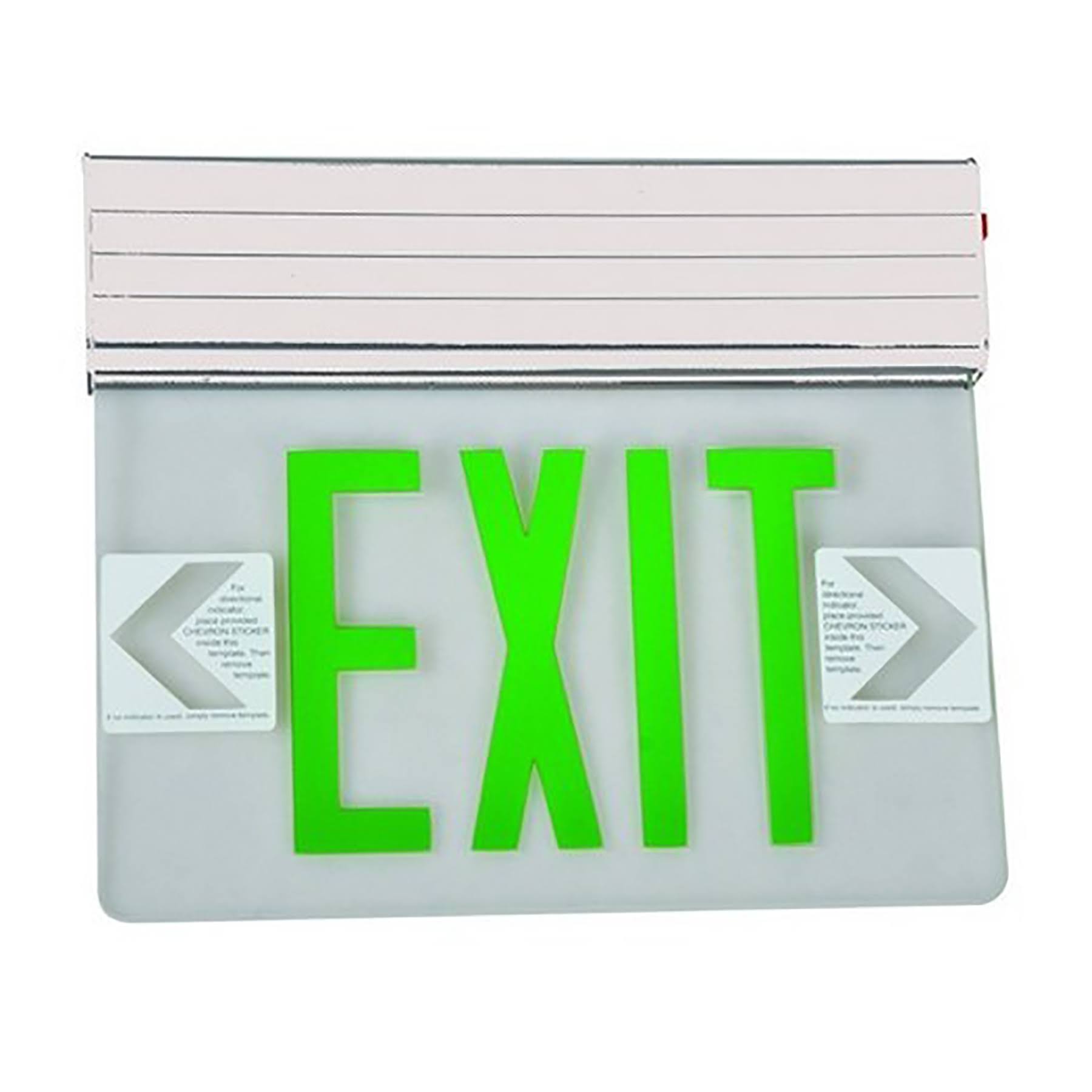 Morris Products 73316 Surface Mount Edge Lit LED Exit Sign Green on Clear Panel Color White Housing