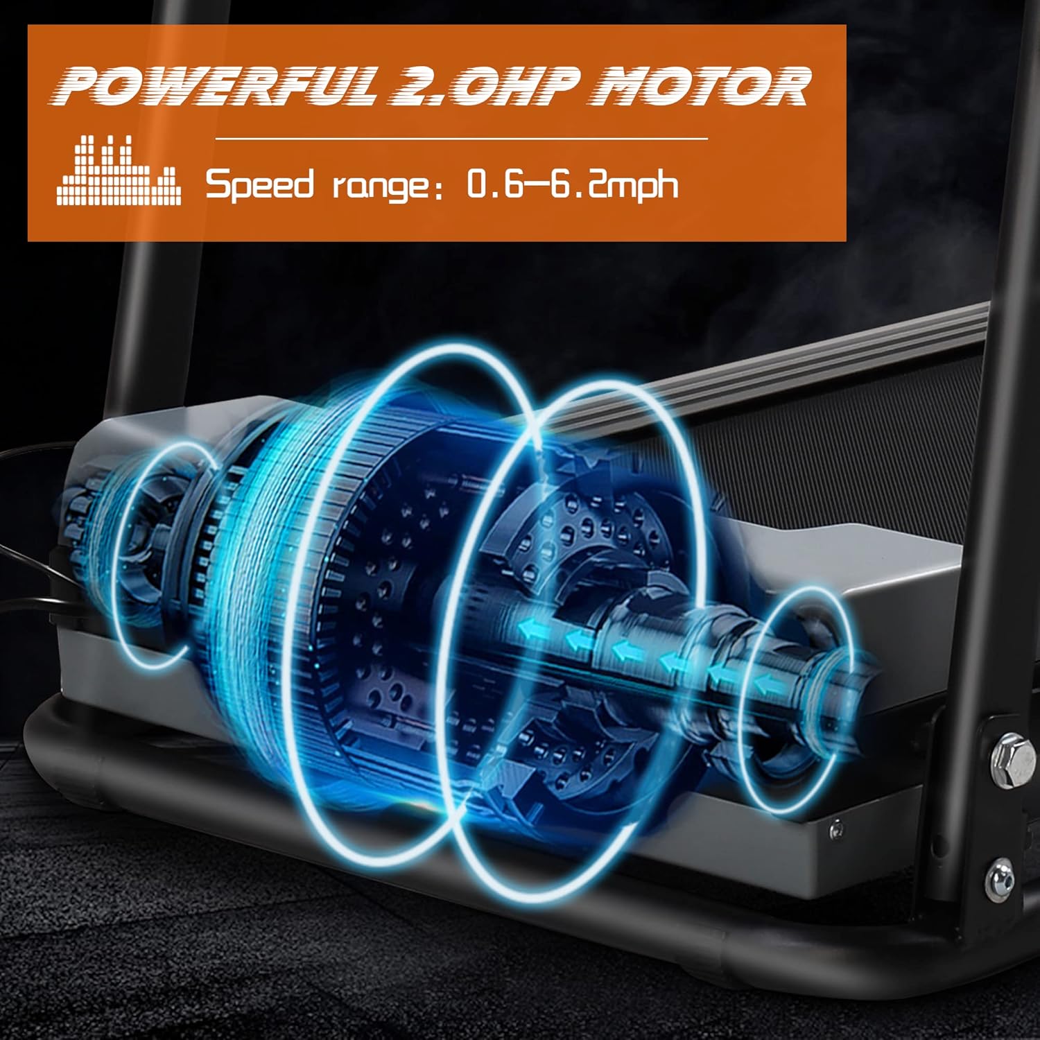 Sandinrayli Folding Electric Treadmill, Running Machine w/3 Manual Incline & 12 Preset Program, for Home Office Workout, Grey