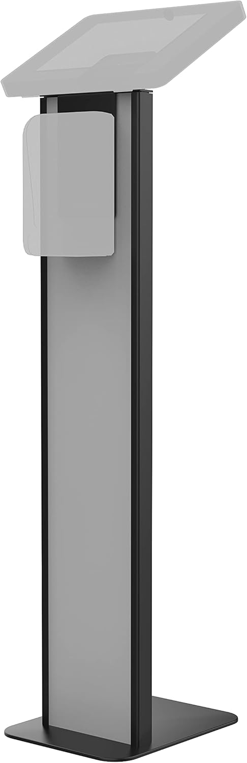 Premium Floor Stand - CTA Kiosk with Graphic Slots and VESA Plate for Kitting - Compatible with CTA's Paragon Enclosures and Other VESA-Mount Device Holders - Black (ADD-PARAFSV)