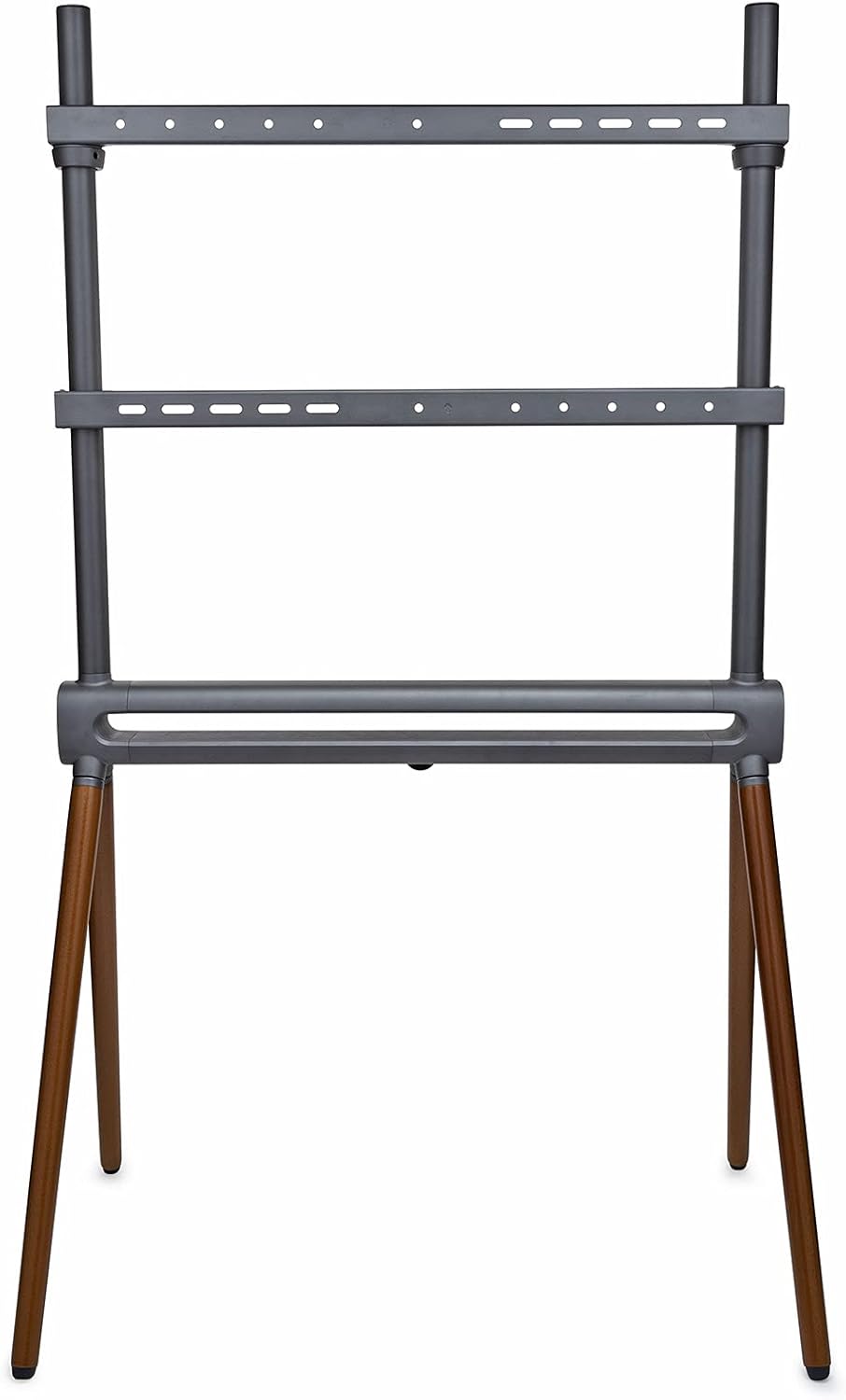 Kratos Home Easel Studio TV Floor Stand with Swivel for Flexible Viewing Angles and Built-in Cable Management - Matte Black & Walnut