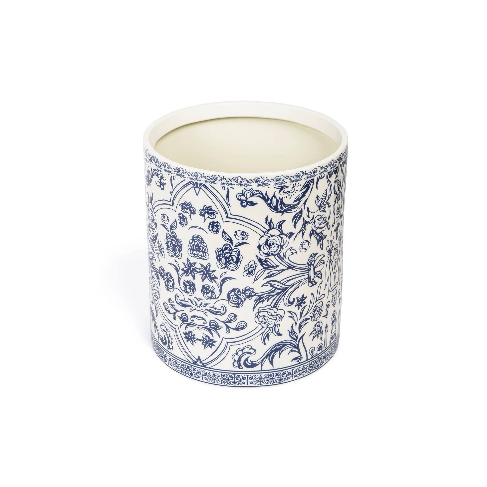 Kassatex Orsay Bath Accessories - Waste Basket / Blue