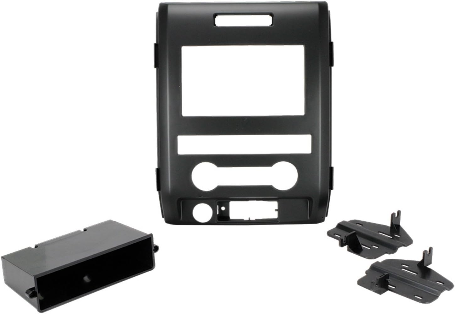 Scosche FD1438B Compatible with 2009-12 Ford F-150 XL , ISO Double DIN & DIN+Pocket Dash Kit, Black